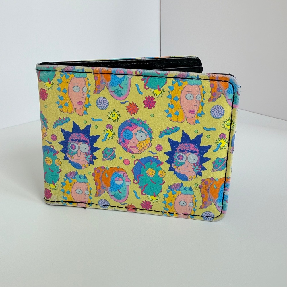 Buckle-Down Rick and‎ Morty Psychedelic Print Bifold Vegan Leather Wallet